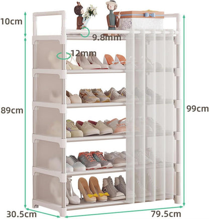 Schuhregal Platzsparend Shoe Rack Schuhschrank Hoch 6 Levels