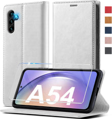 Samsung Galaxy A54 5G Hülle Leder Klappbar mit Schutzfolie