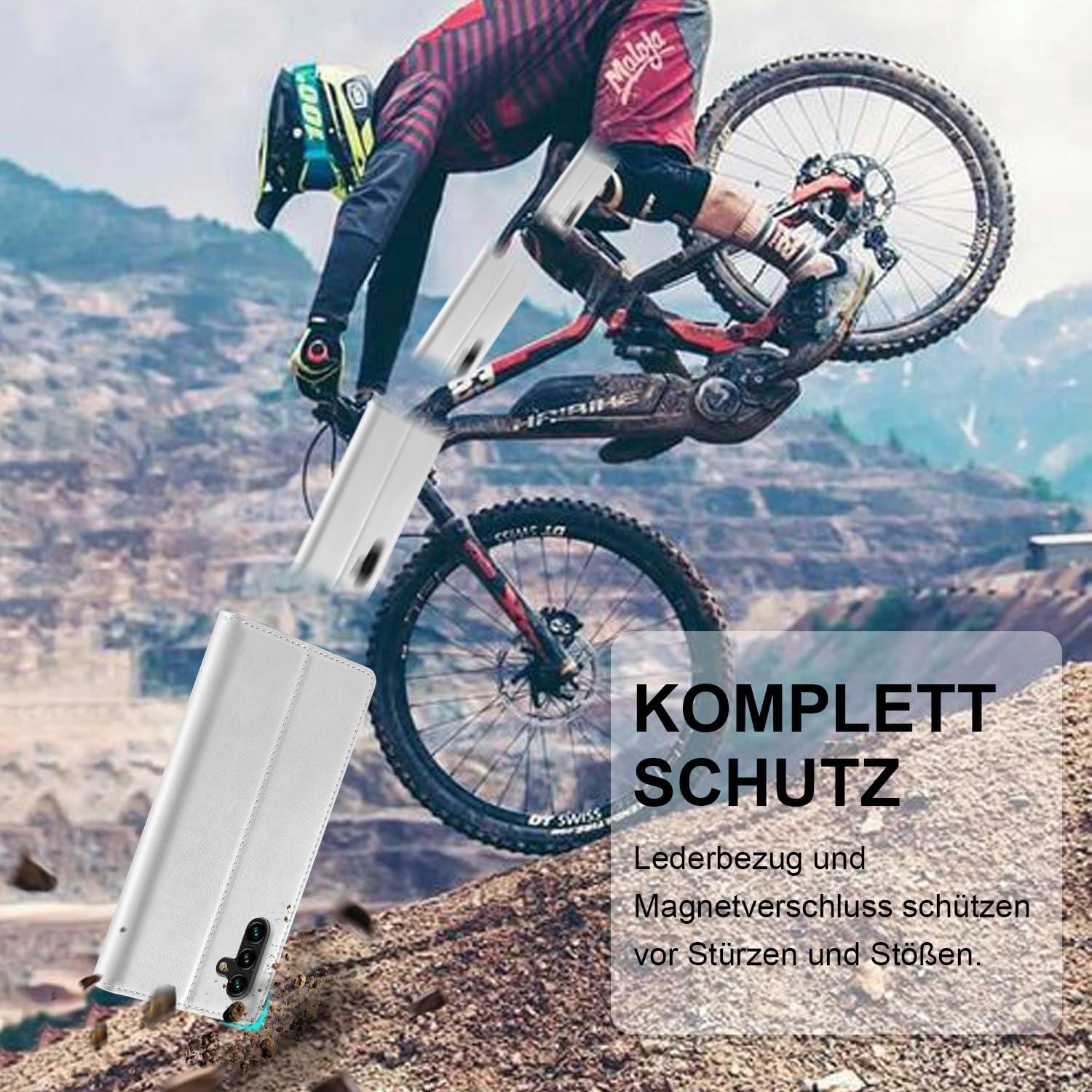 Ailicici Samsung Galaxy A54 5G Hülle Leder Flip Wallet Schutzhülle White