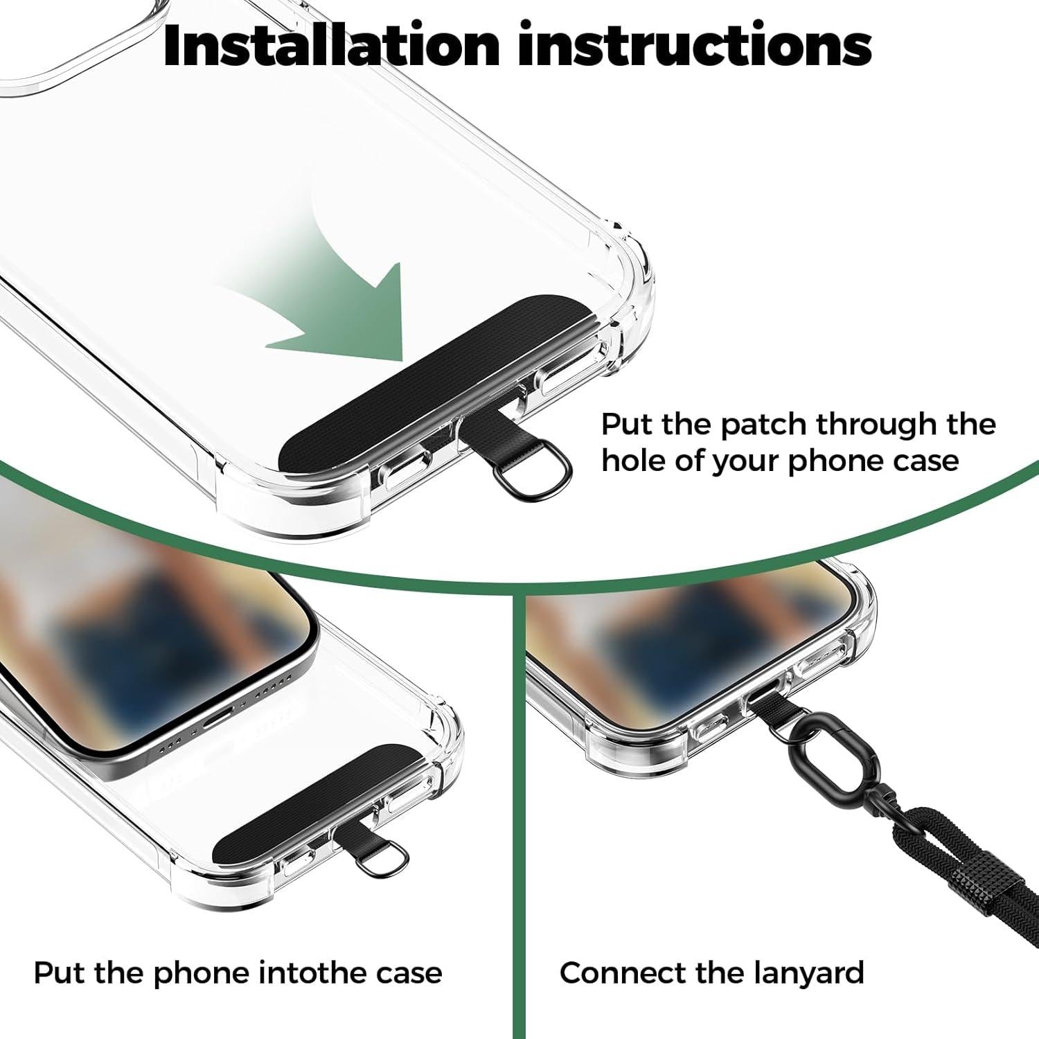 Handykette Universal für alle Smartphones mit 2 Schlüsselband und 2 Pad