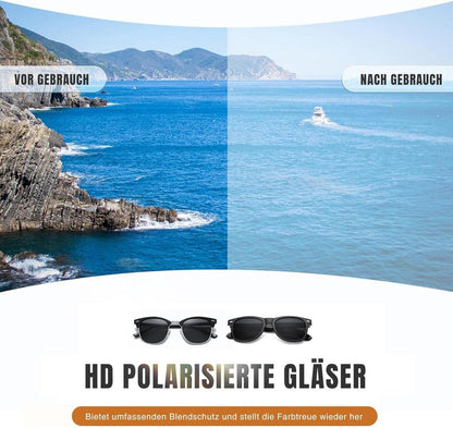 Polarisierte Sonnenbrille UV400 Schutz Schwarz Retro-Design Unisex