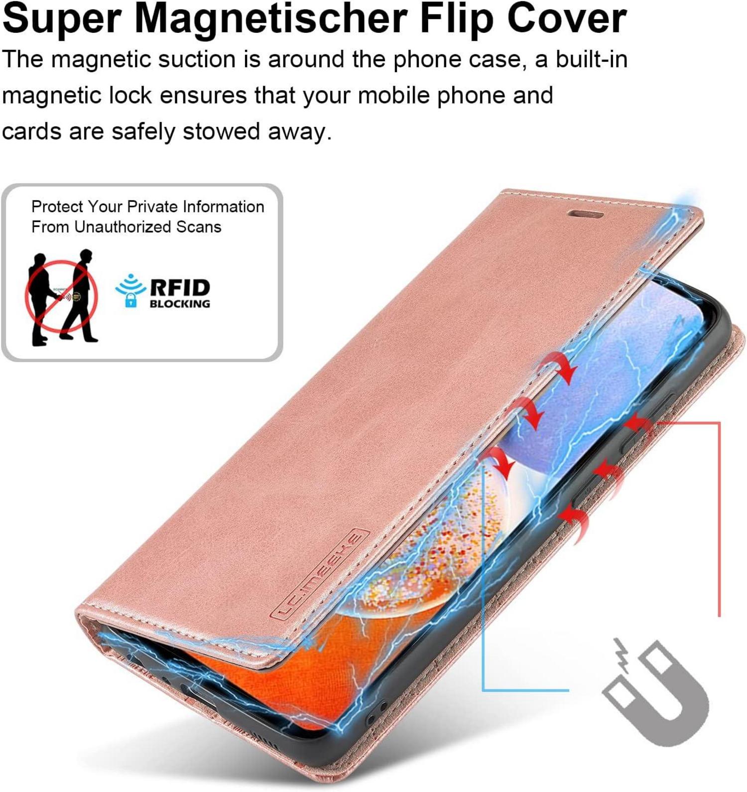 Handyhülle Samsung Galaxy A14 5G Leder Brieftasche 360° Stoßfest Flip