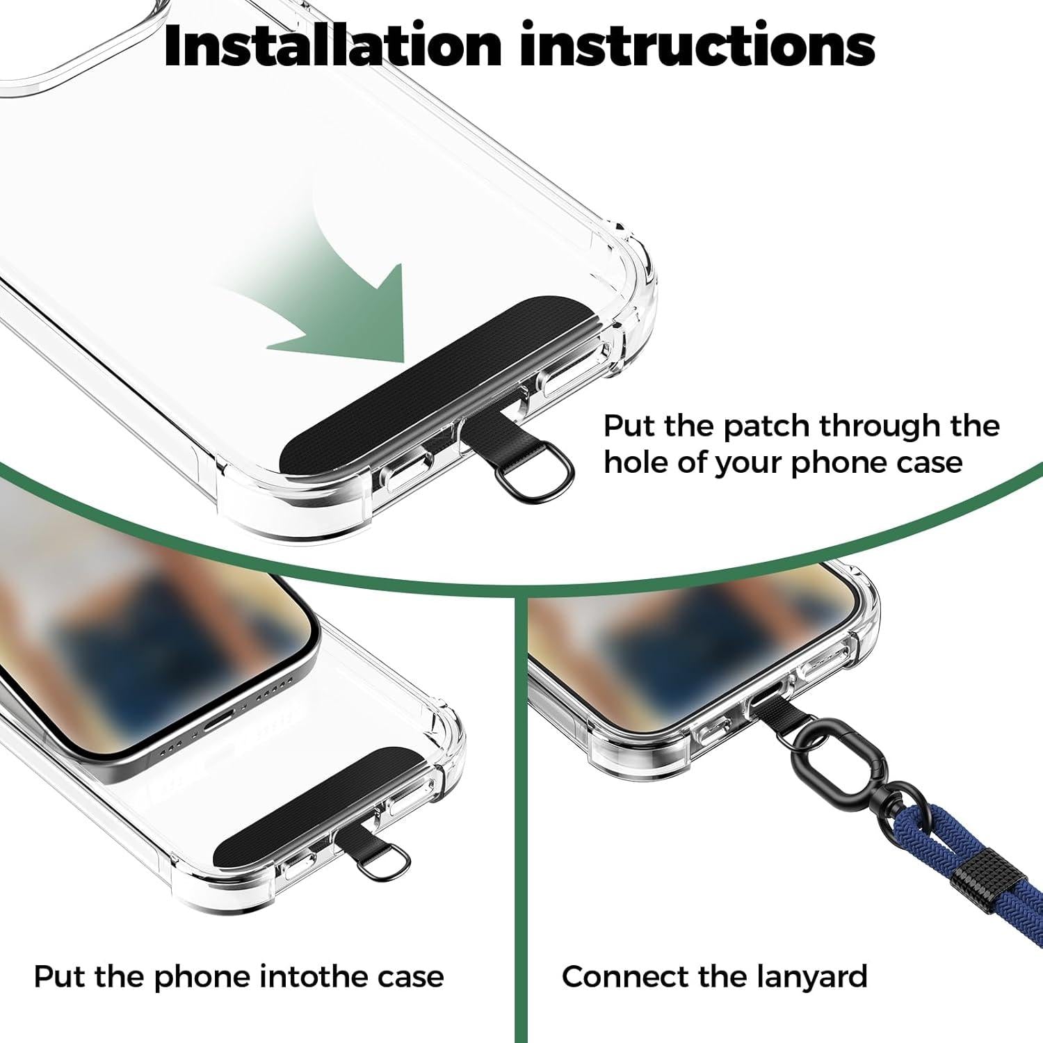 Caslord Handykette mit Schlüsselband für alle Smartphones Blau