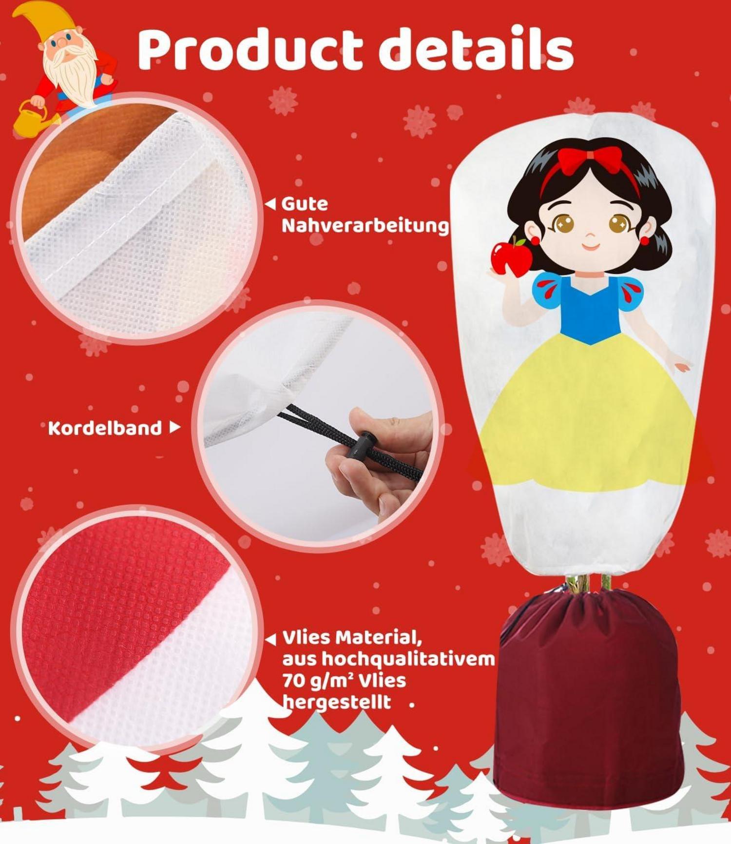 Winter-Deko-Vlieshaube 70g/m² Frostschutz 90x110cm Kübelpflanzen