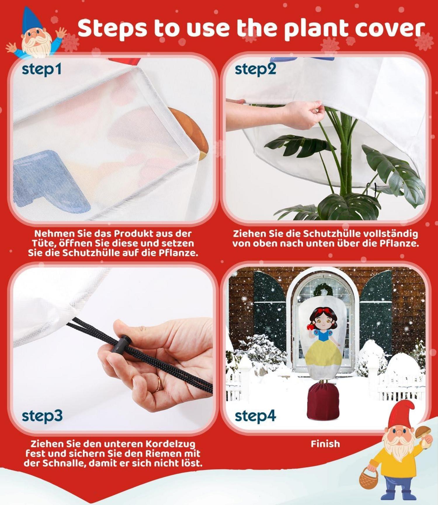 Winter-Deko-Vlieshaube 70g/m² 90x110cm Frostschutz für Palmen & Olivenbaum