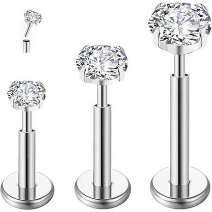 G23 Titan Piercing Schmuck für Ohr, Lippe, Nase – Gewindelose Push-In Studs