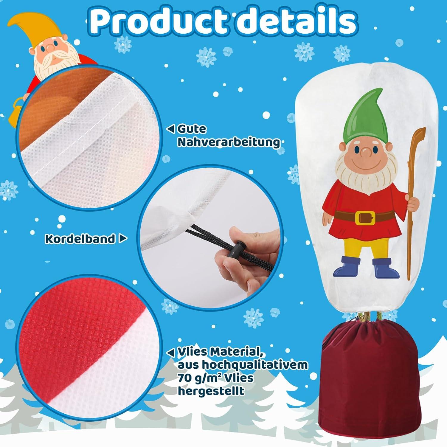 Winter-Deko-Vlieshaube Winterschutz Kübelpflanzen Frostschutz Jutesack