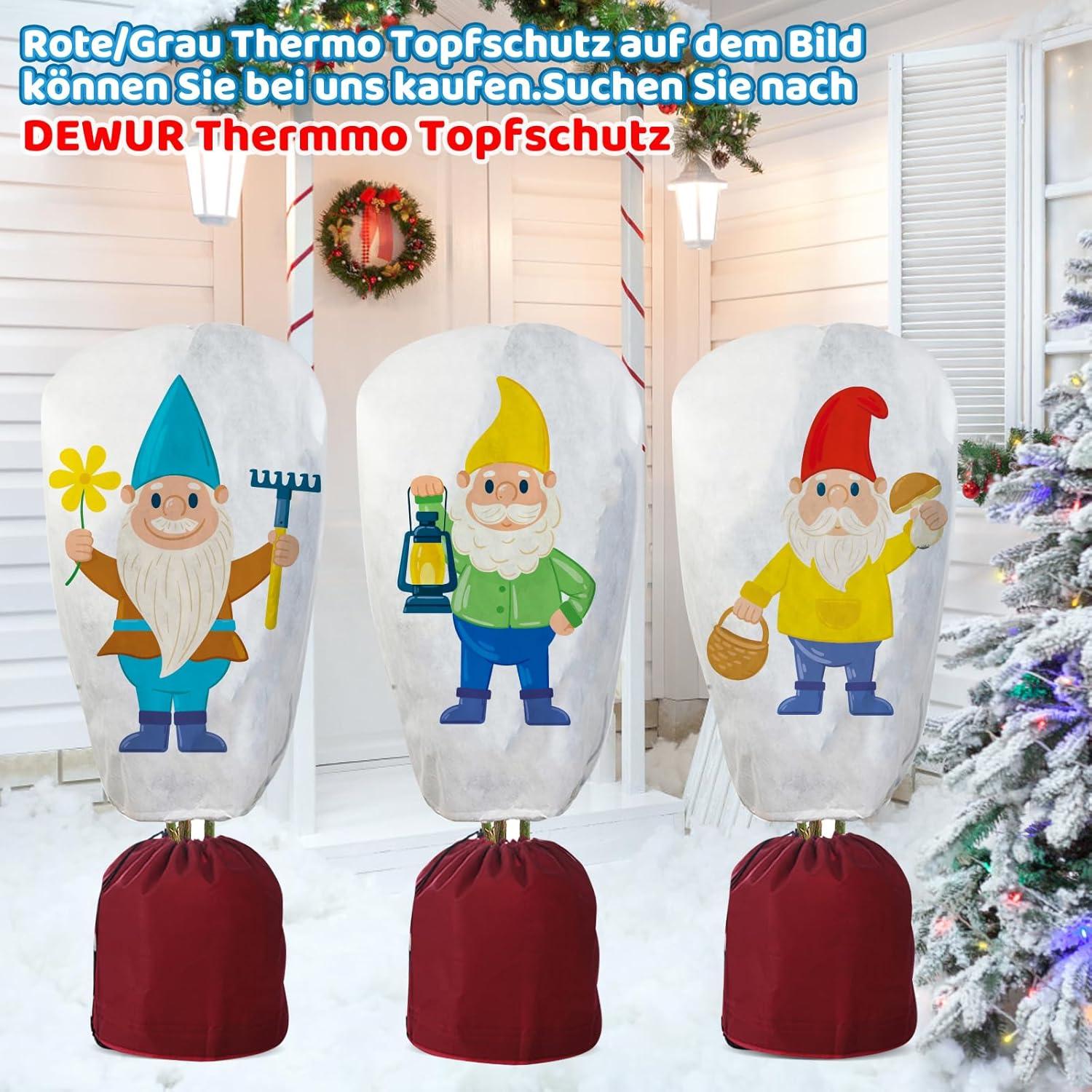 DEWUR 70g/m² Winter-Deko-Vlieshauben 90x110cm 4er Pack