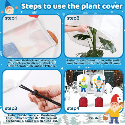 Winter-Deko-Vlieshaube 90x110cm Frostschutz Pflanzenabdeckung 4er-Set