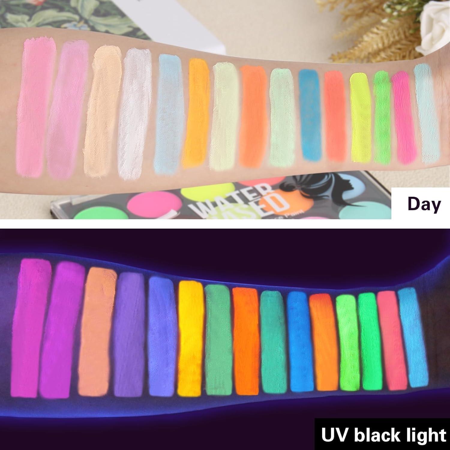 Halloween Kinderschminke Set UV Face Paint für Kinder und Erwachsene