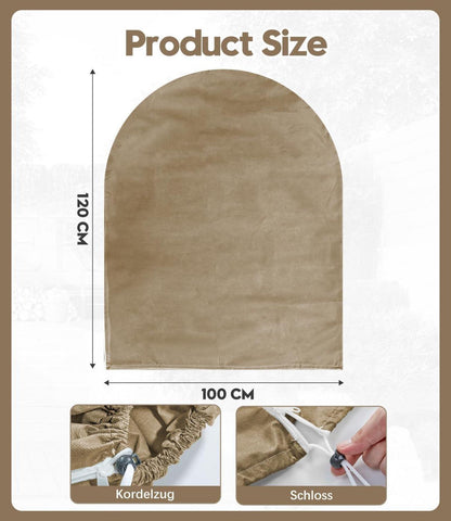 Pflanzenfrostschutzhülle 50g/m² Vlies 100x120cm Braun