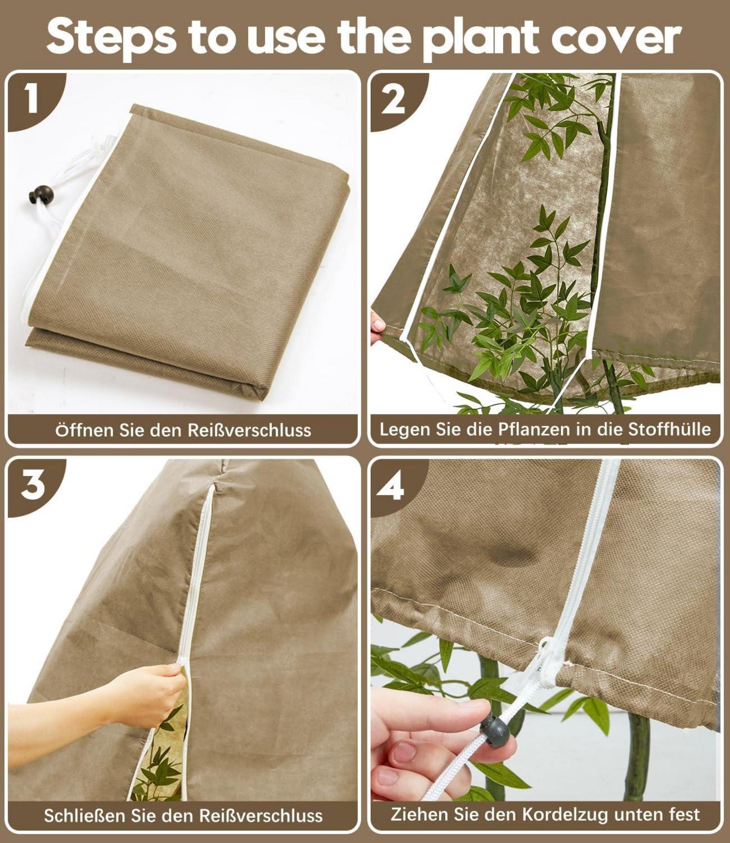 DEWUR 50g Vlies Winterschutz Pflanzen Kübelpflanzen Frostschutz 100x120cm