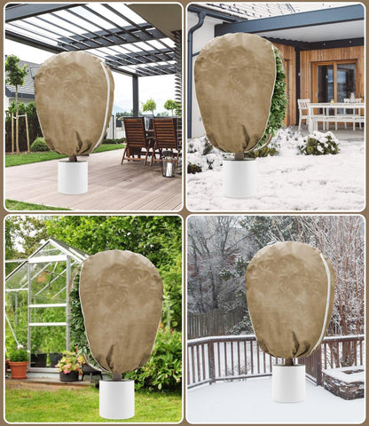 DEWUR Pflanzen Frostschutz Vlies Winterschutz 100x120cm Braun