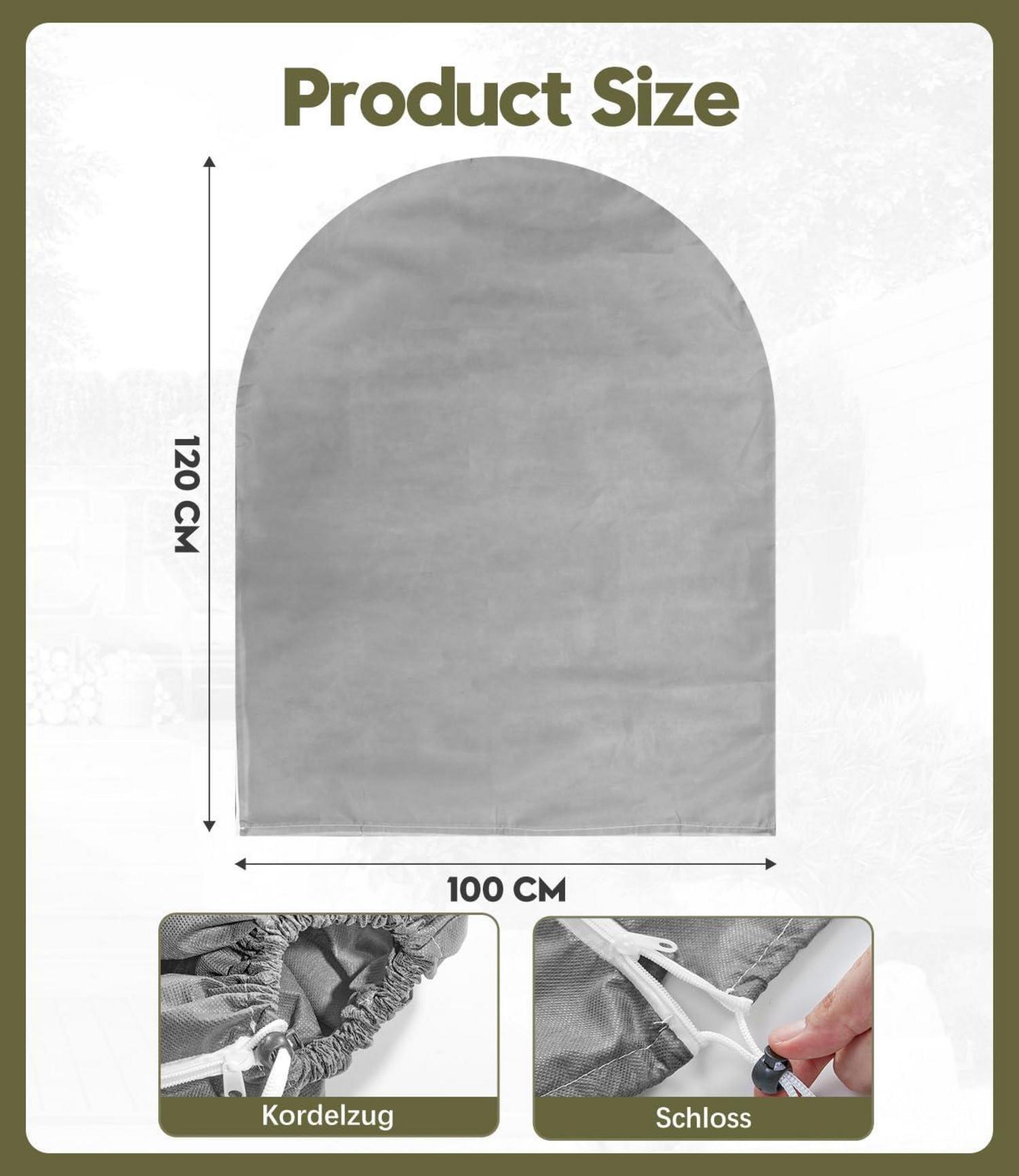 DEWUR Frostschutz Pflanzenabdeckung 50g/m² Vlies 100x120cm