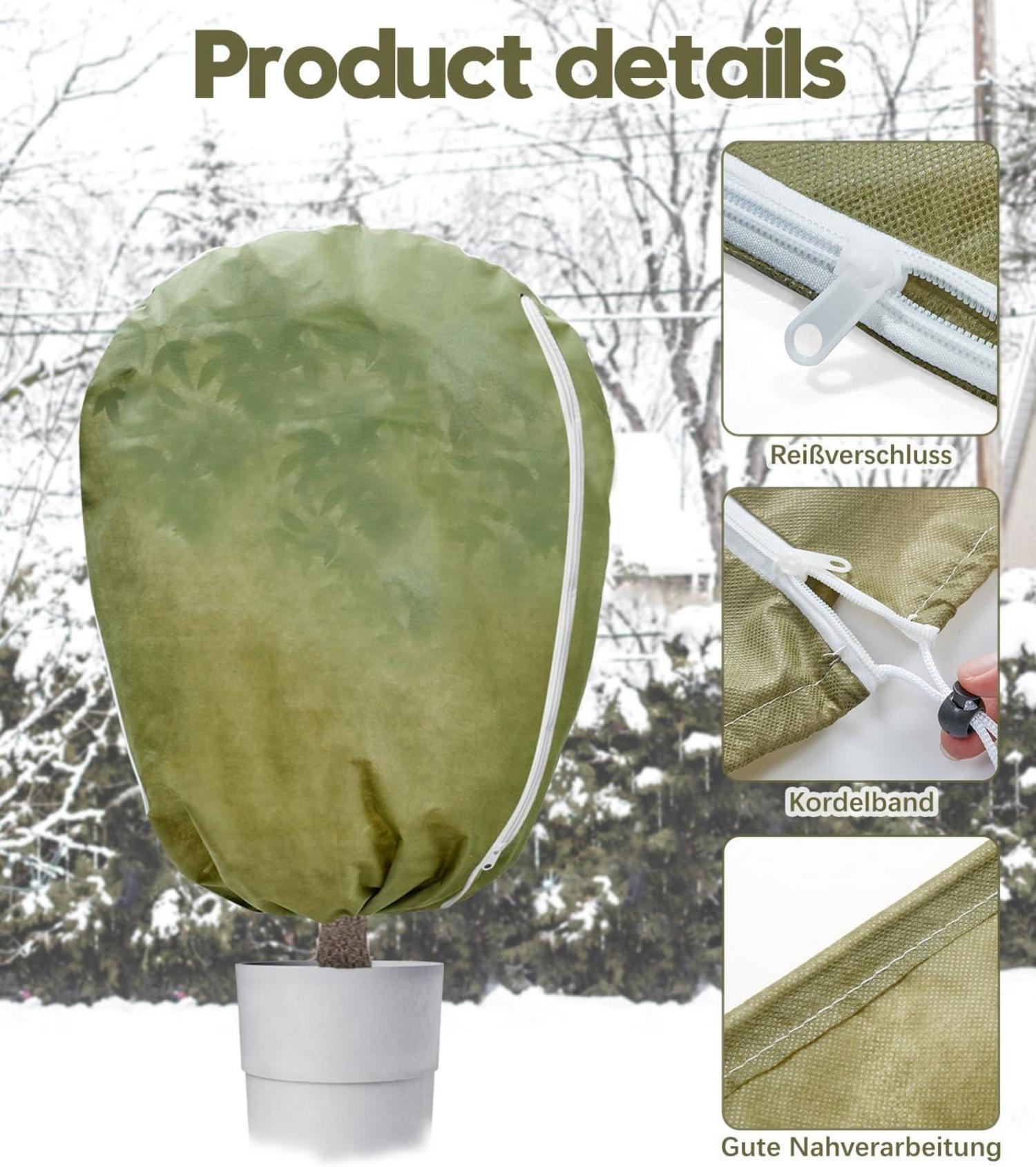 Pflanzenfrostschutzhülle Vlies Winterschutz 50g/m² Grün 100x120cm