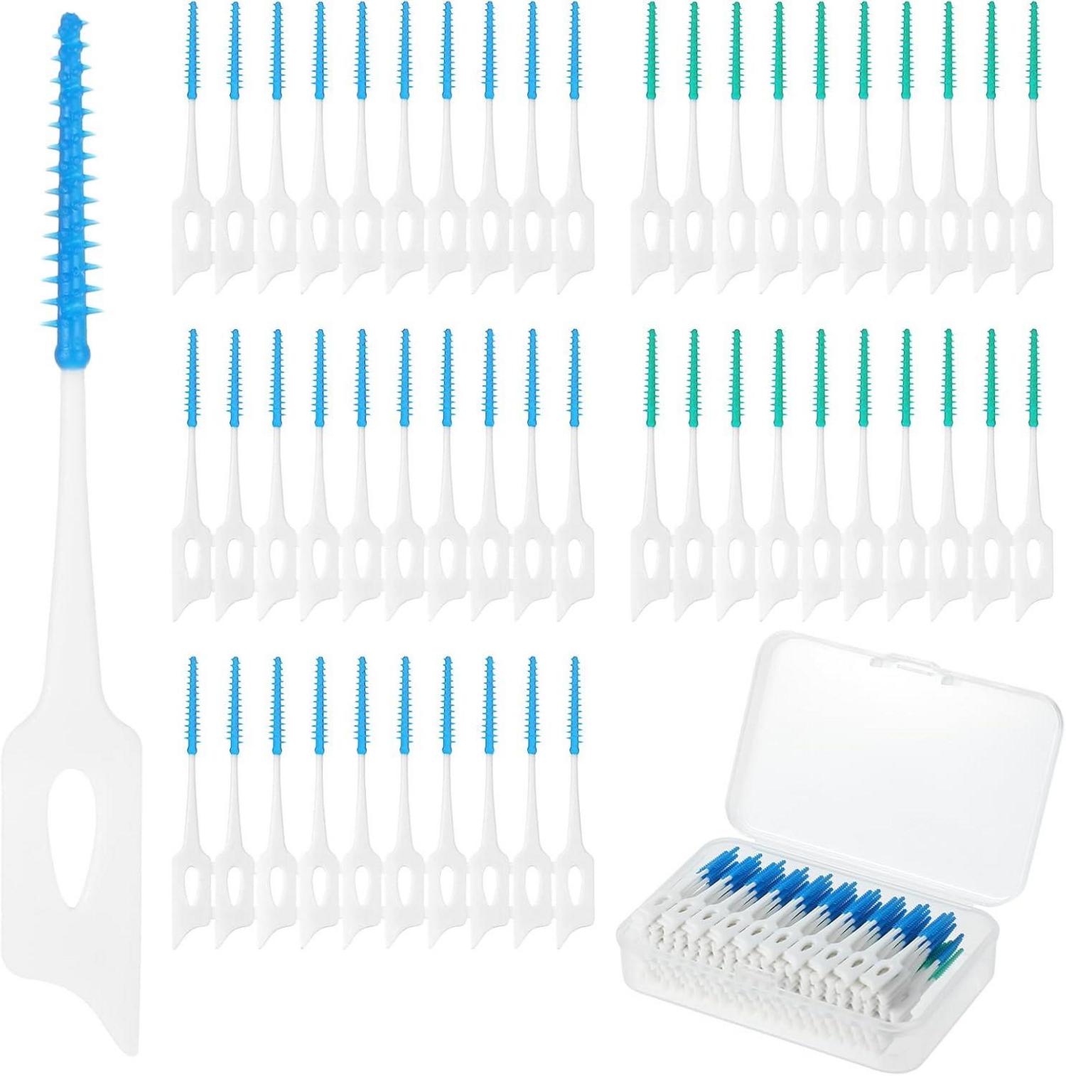 200 Interdentalbürsten Silikon Zahnseide Sticks Plaque Entferner