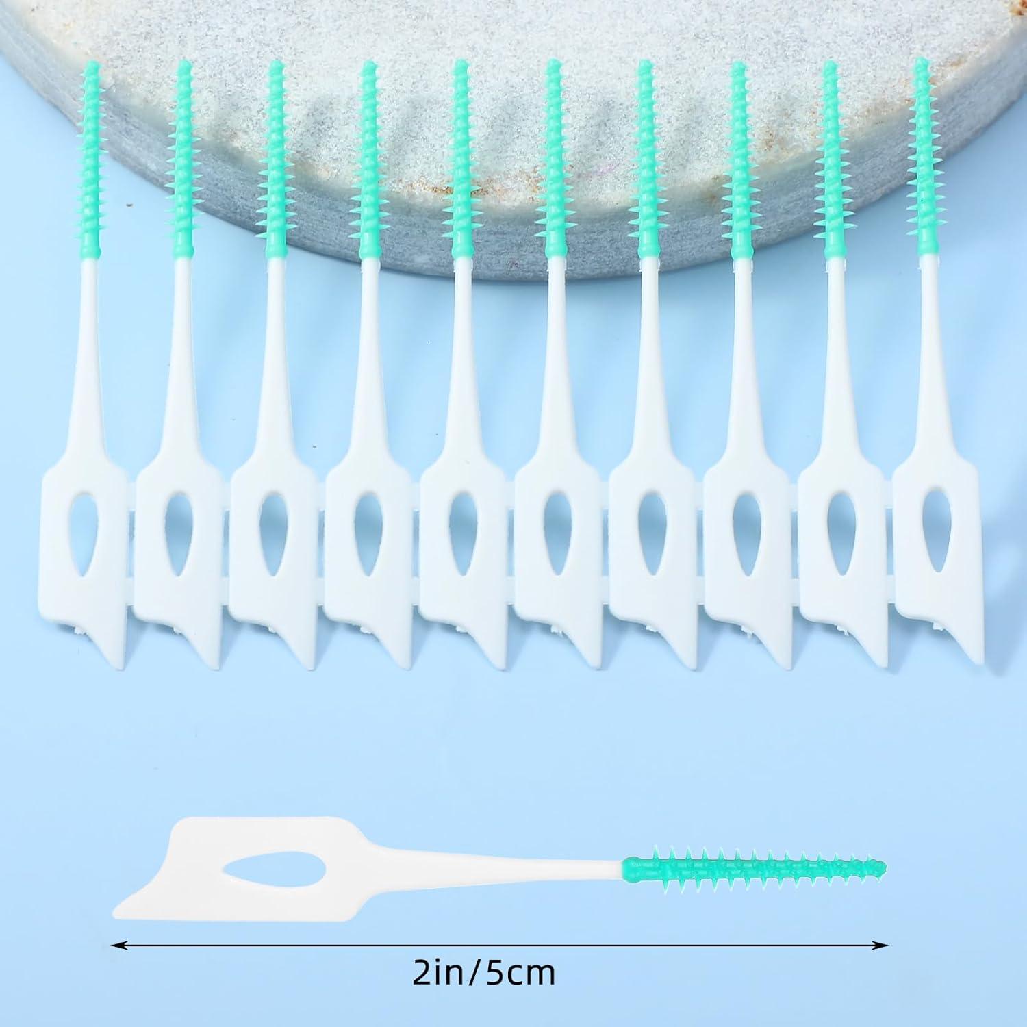 200 Interdentalbürsten Silikon Zahnseide Sticks