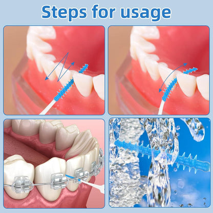 200er Pack Interdentalbürsten Silikon Zahnseide Sticks Zahnreinigung