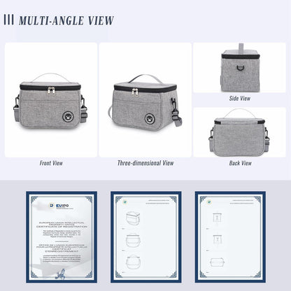 Kühltasche 9L – Isoliert Lunchbag für Arbeit, Reisen & Picknick Grau