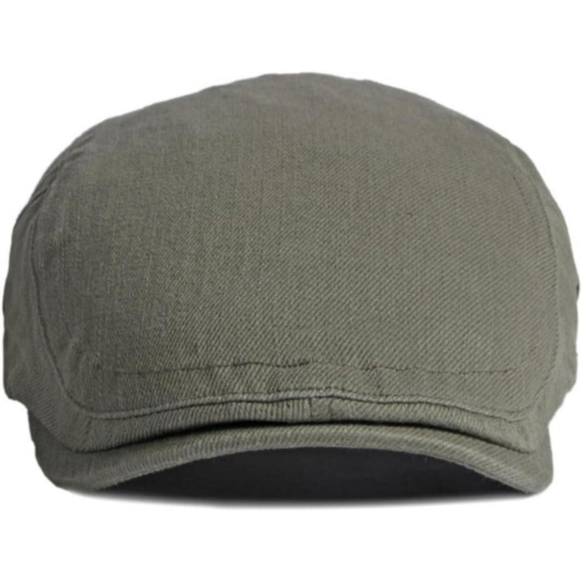 Baumwoll Flatcap Herren Sommer – Schiebermütze Newsboy Cap Armeegrün