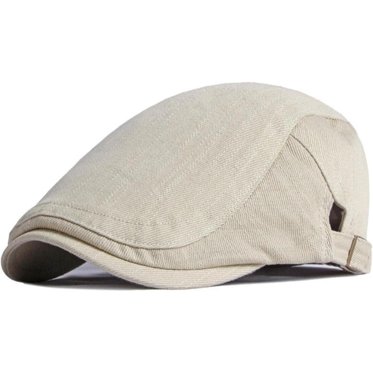 Baumwoll Flatcap Herren Sommer – Verstellbare Newsboy Cap Beige