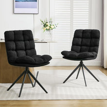 Drehbare Esszimmerstühle 2er Set mit Kissen – Schwarz