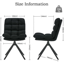 Drehbare Esszimmerstühle 2er Set mit Kissen – Schwarz