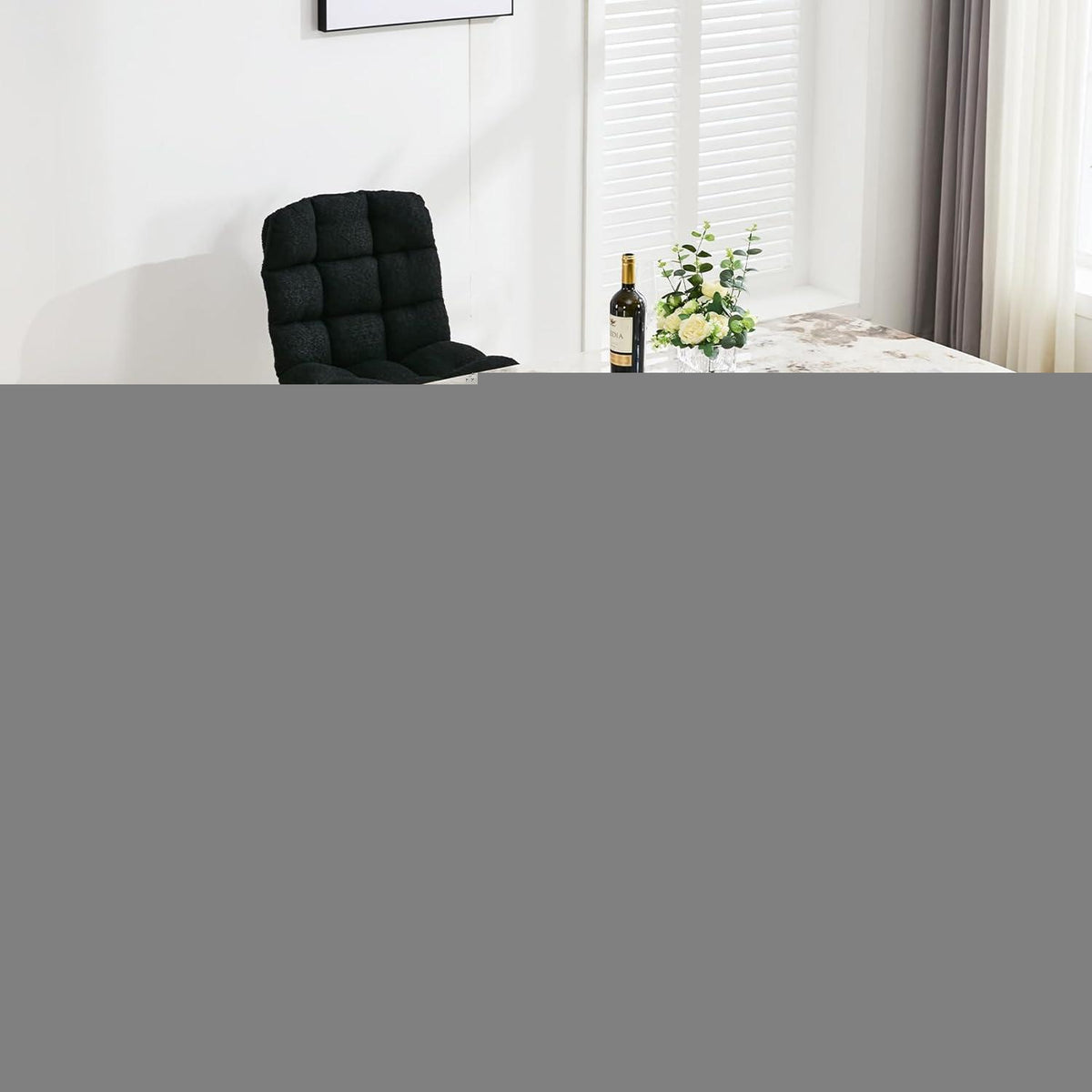 Drehbare Esszimmerstühle 2er Set mit Kissen – Schwarz