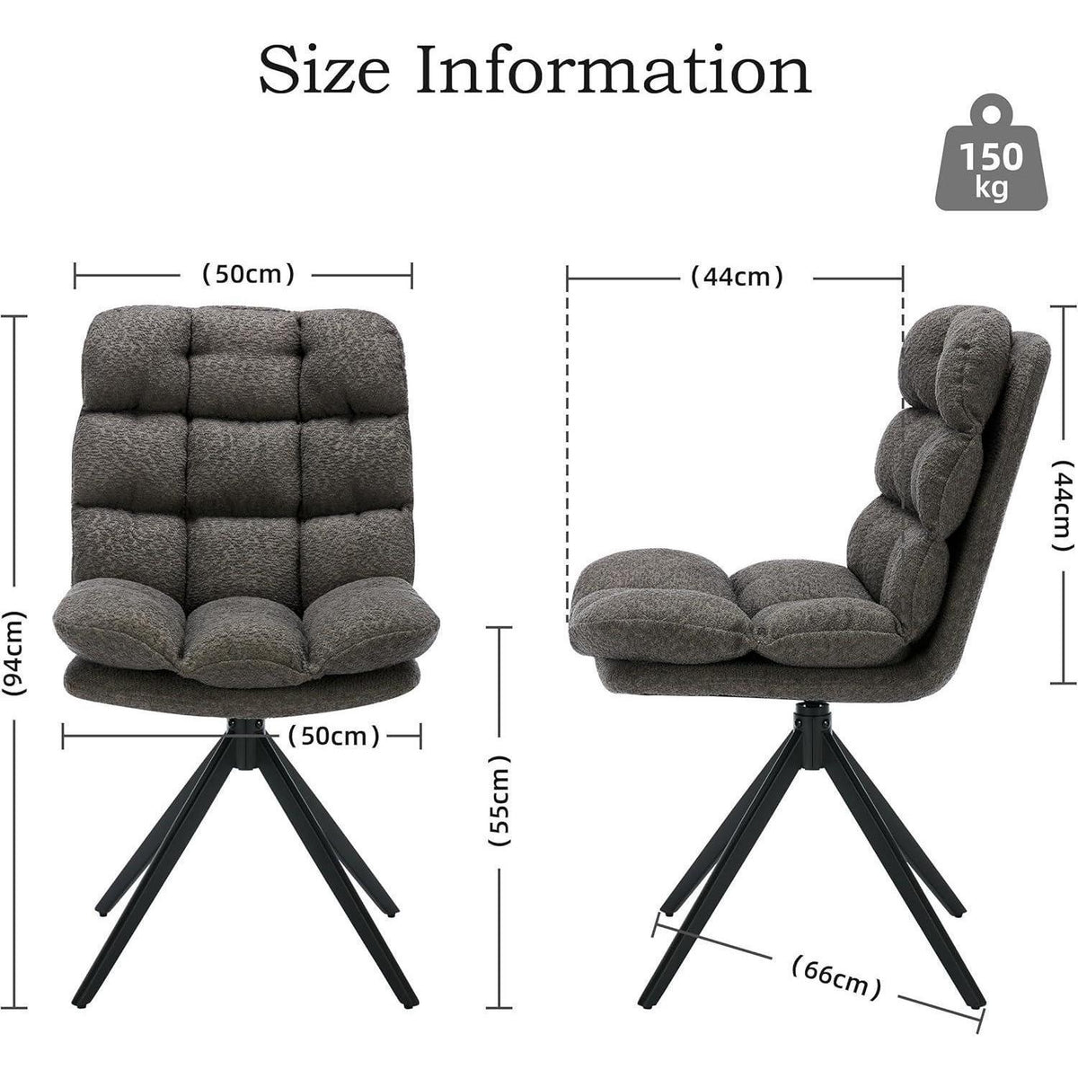 Drehbare Esszimmerstühle 6er Set, Grau – Komfort & Modernes Design