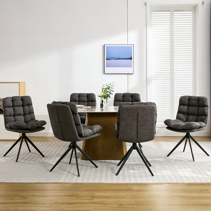 Drehbare Esszimmerstühle 6er Set, Grau – Komfort & Modernes Design