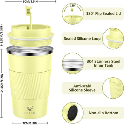 Isolierter Reisebecher Edelstahl Kaffee-to-go Becher 380ml