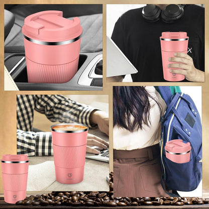 Thermobecher Edelstahl Travel Mug 380ml Isolierbecher Coral