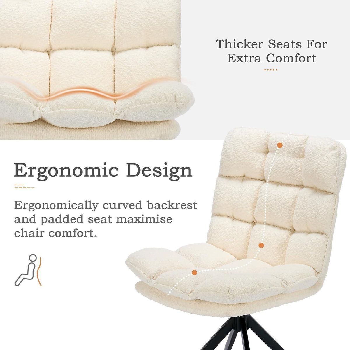 Drehbare Esszimmerstühle 4er Set, Weiß – Komfort & Modernes Design