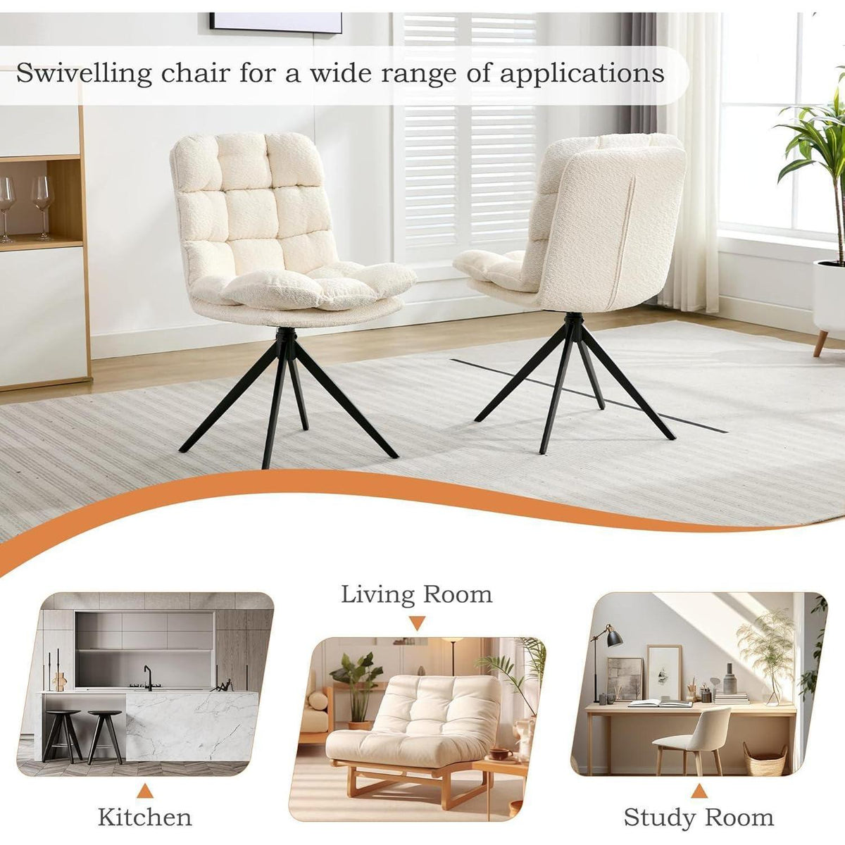 Drehbare Esszimmerstühle 4er Set, Weiß – Komfort & Modernes Design