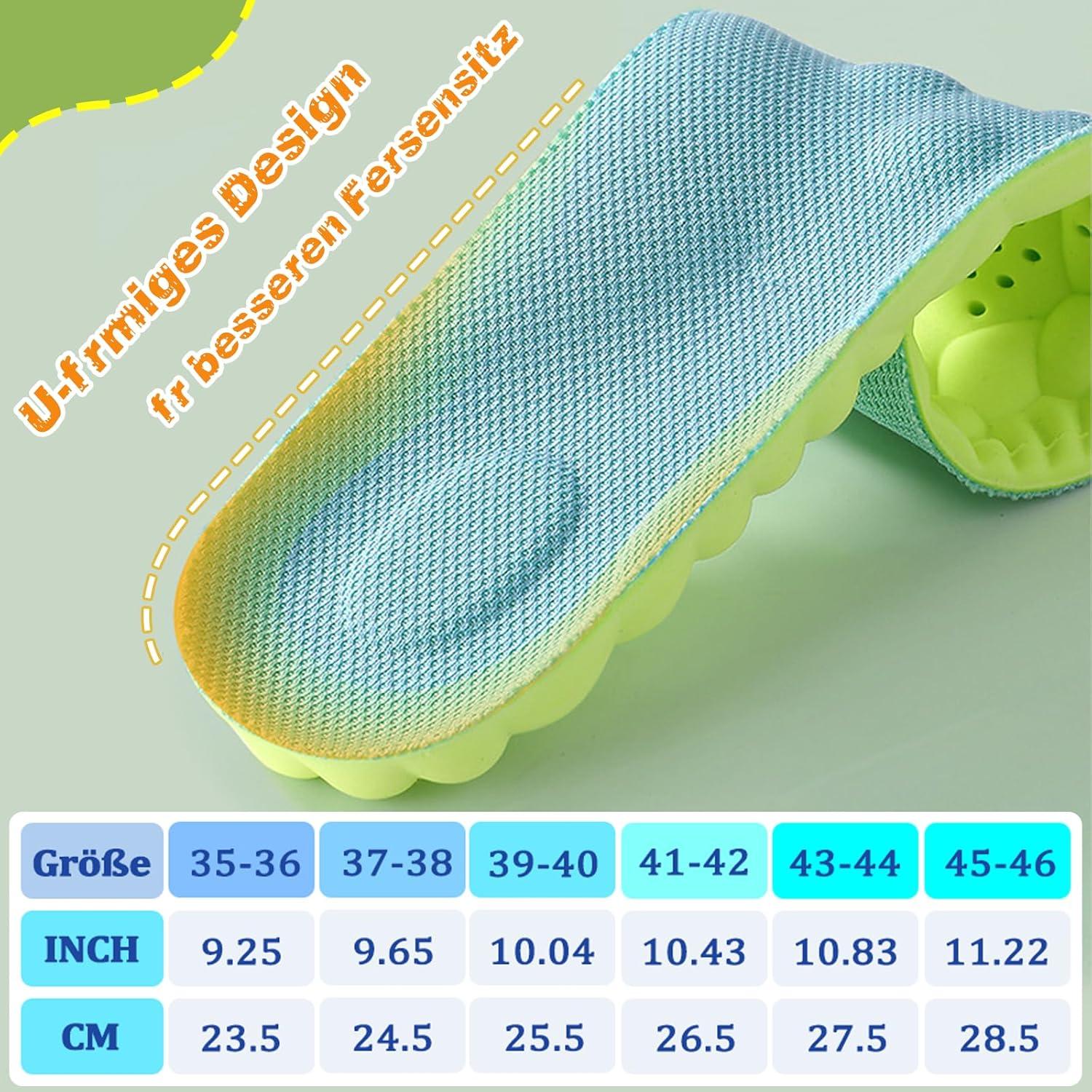 Orthopädische Einlegesohlen 3 Paar für Herren Damen
