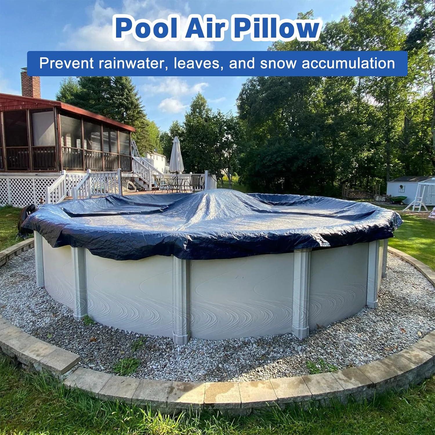Poolkissen Winter Rund 120x120cm Luftkissen Pool Zubehör Poolabdeckung Blau
