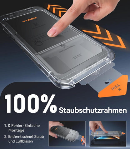 Schutzfolie für iPhone 16 Plus Panzerglas 9H Anti-Fingerabdruck 2
