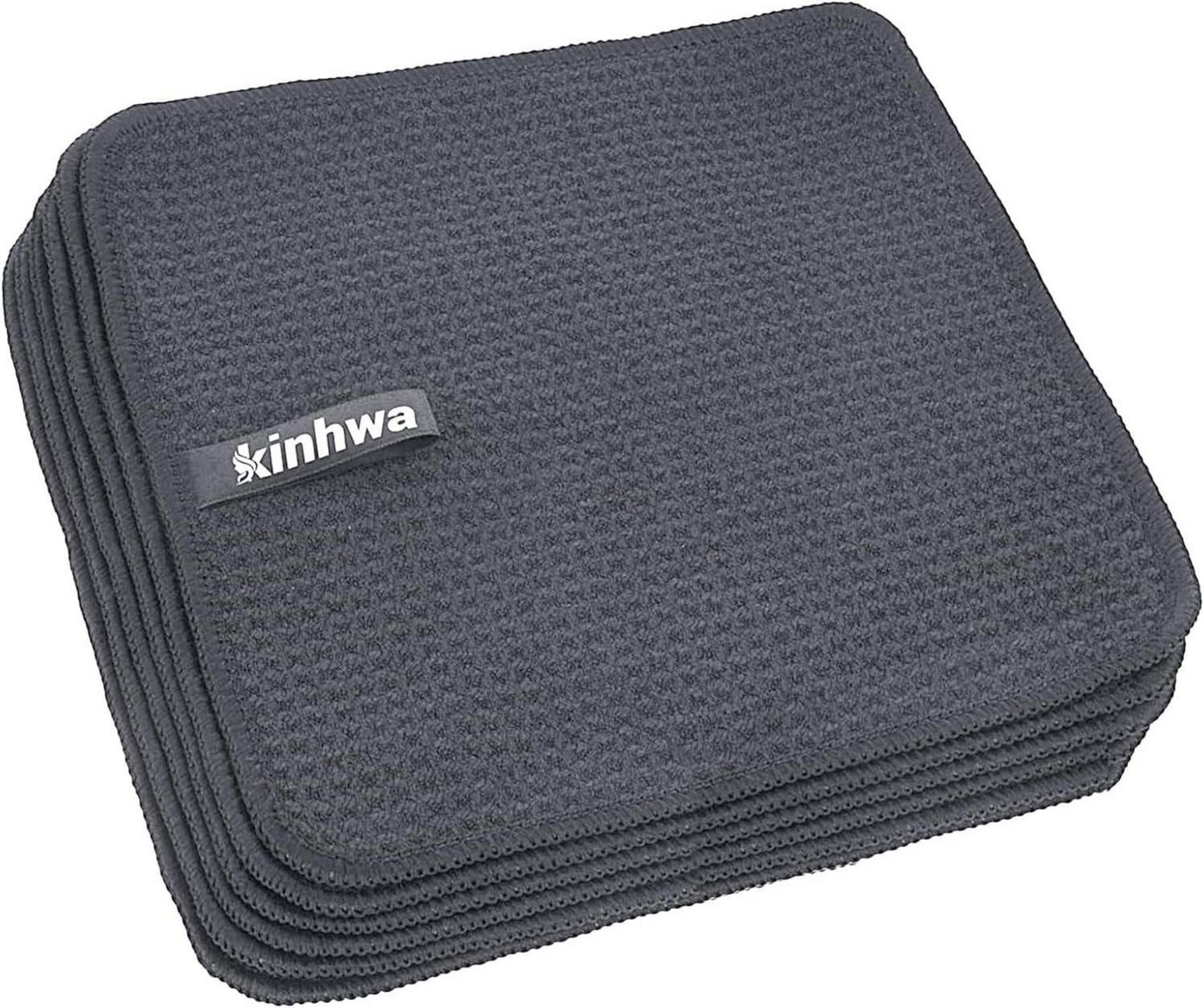 Spültuch Mikrofasertuch Waffeltuch 20x20cm 6er Set Grau waschbar