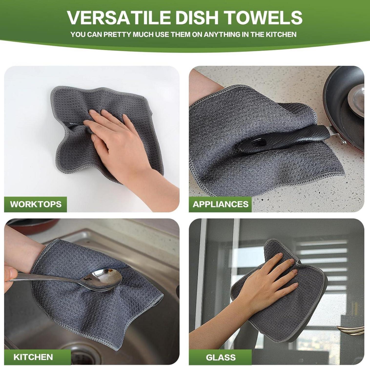 Spüllappen Grau Mikrofaser Waffeltuch waschbar 20x20cm 6er Set