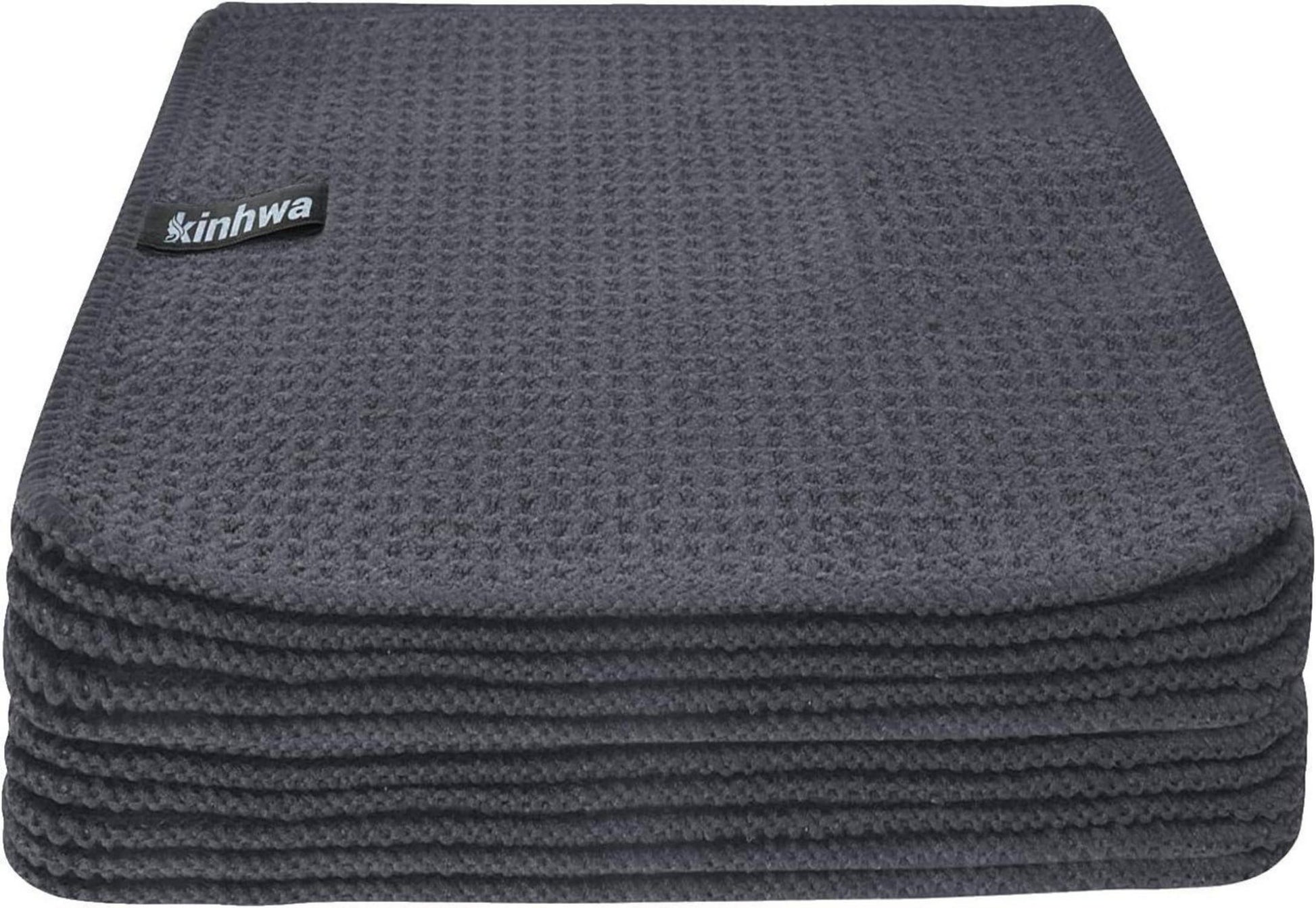 Mikrofaser Waffeltücher 20x20cm 10er Pack Grau Fusselfrei und