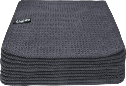 Mikrofaser Waffeltücher 20x20cm 10er Pack Grau Fusselfrei und