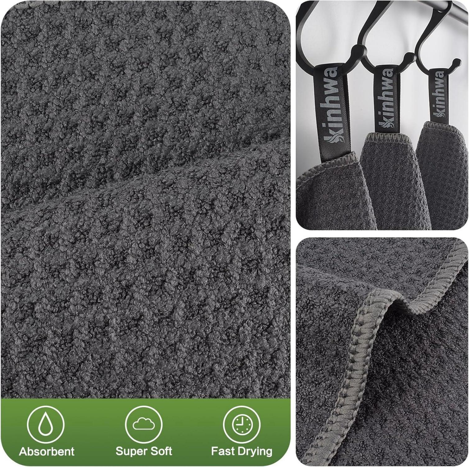 Mikrofaser Waffeltücher 20x20cm 10er Pack Grau Fusselfrei und