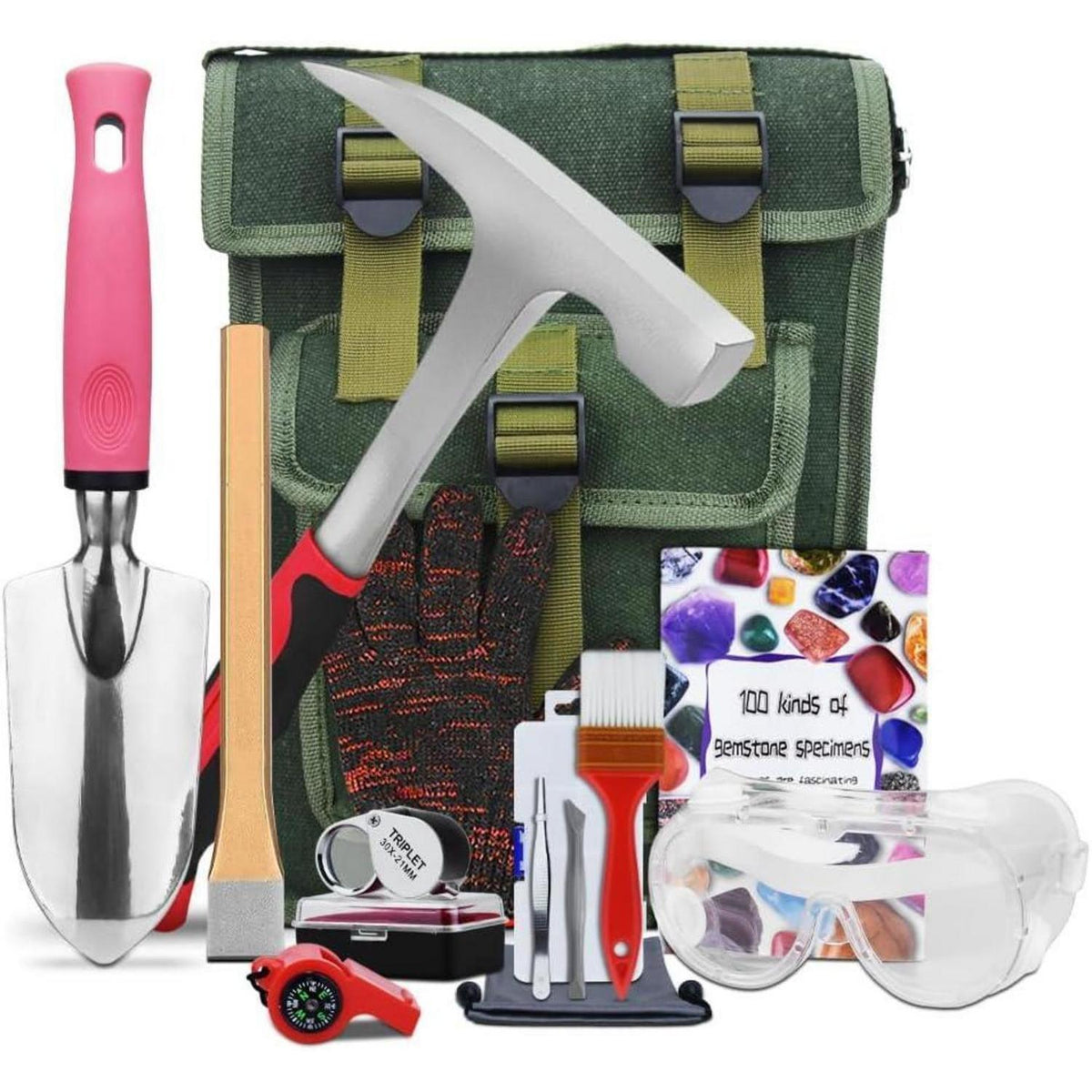 Geologie-Set mit Hammer & Goldschwenk-Ausrüstung für Sammler