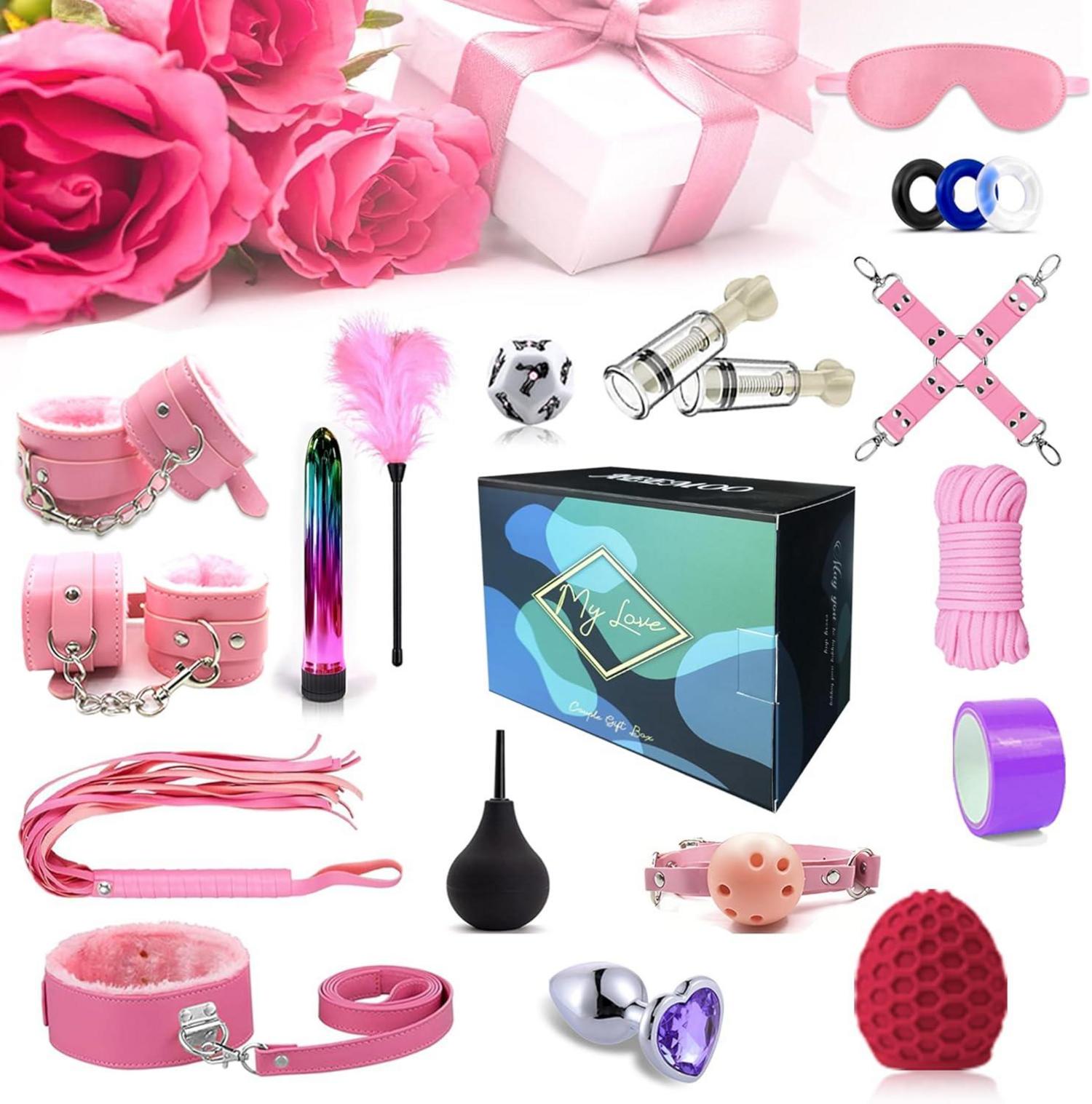 BDSM Set 33-teilig Bondage Kit für Paare, Sex Spielzeug mit