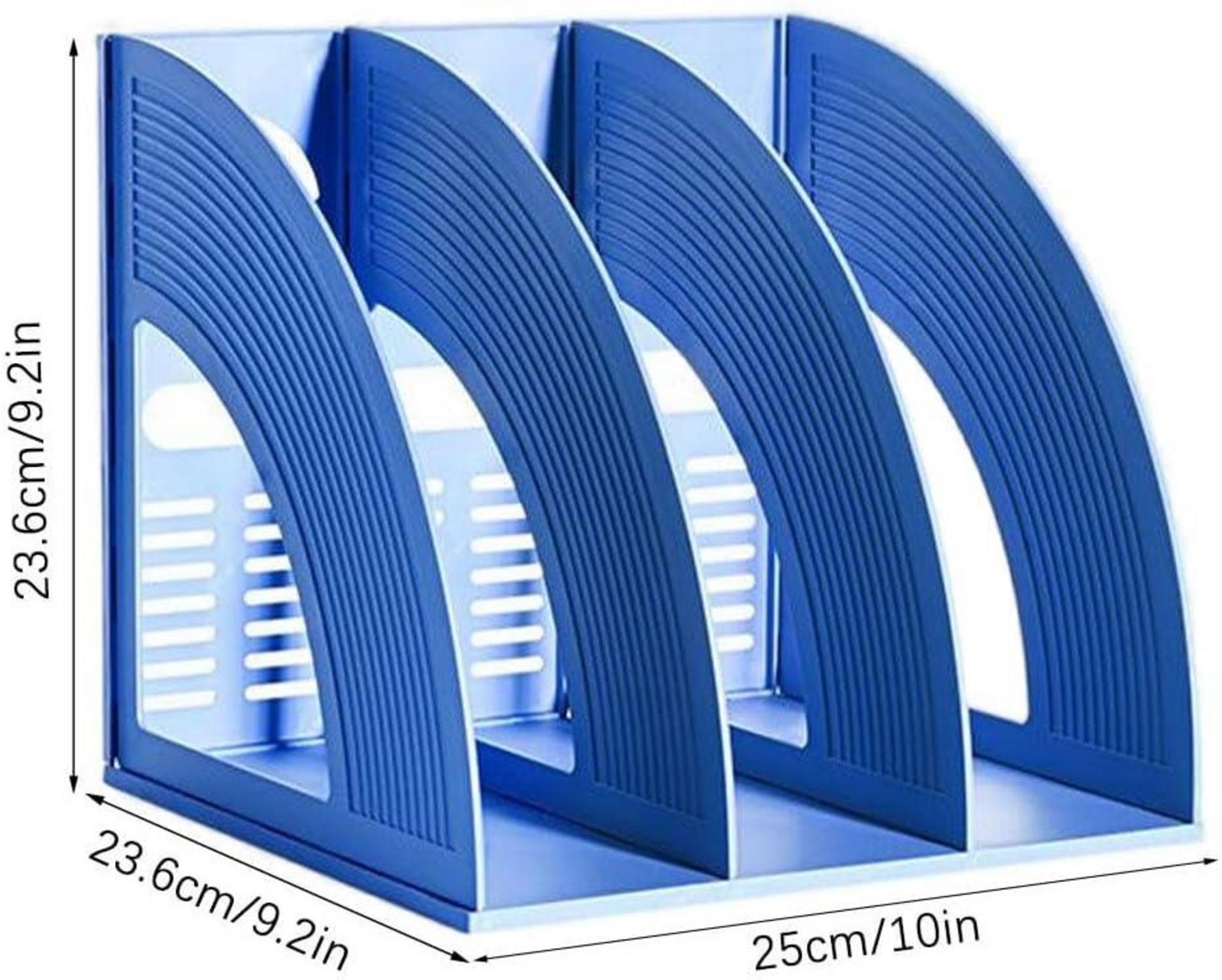 Stehsammler A4 Kunststoff 3 Fächer Navy Blau Büro Schule