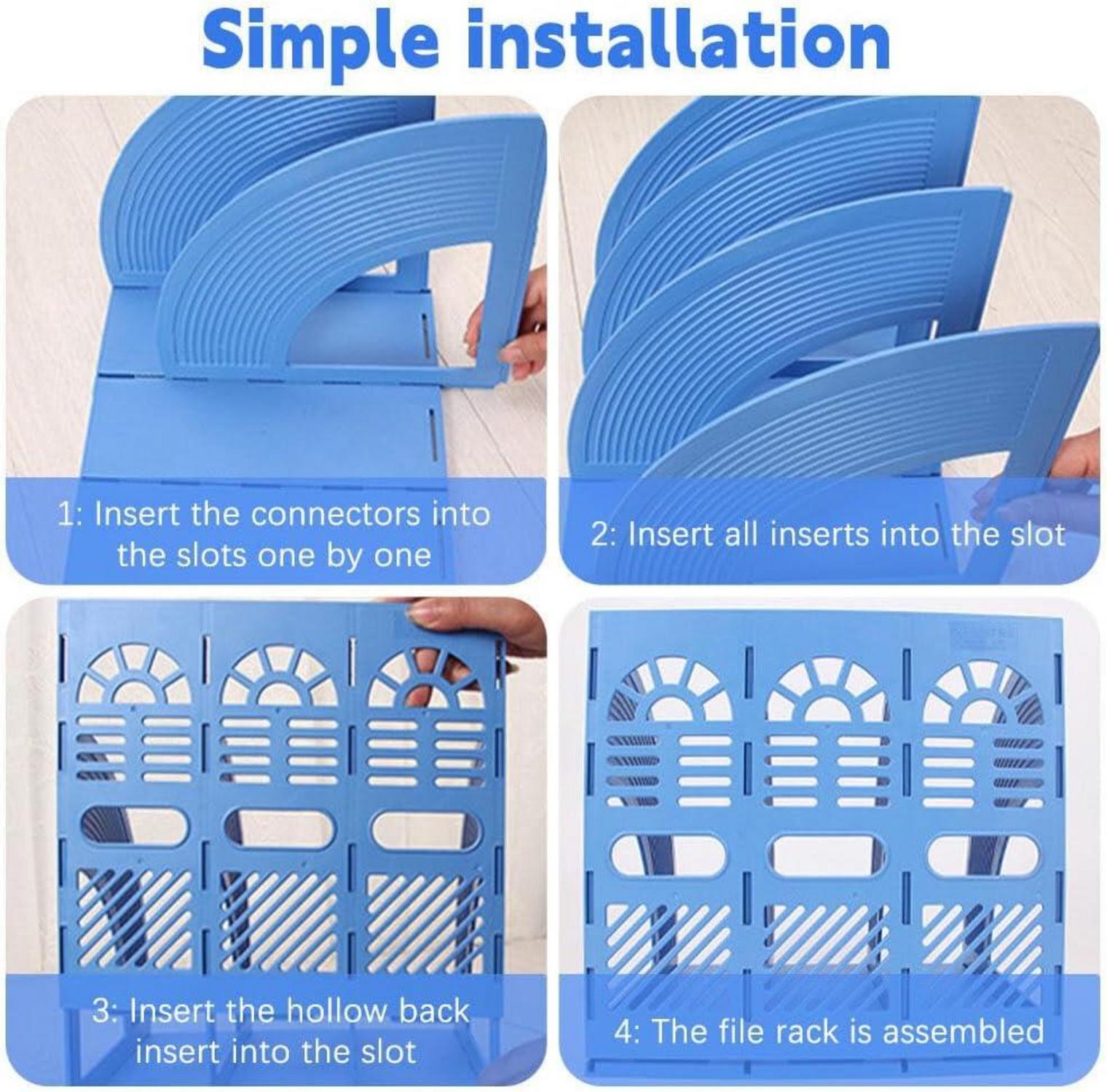 Stehsammler A4 Kunststoff 3 Fächer Zeitschriftensammler Organizer Blau