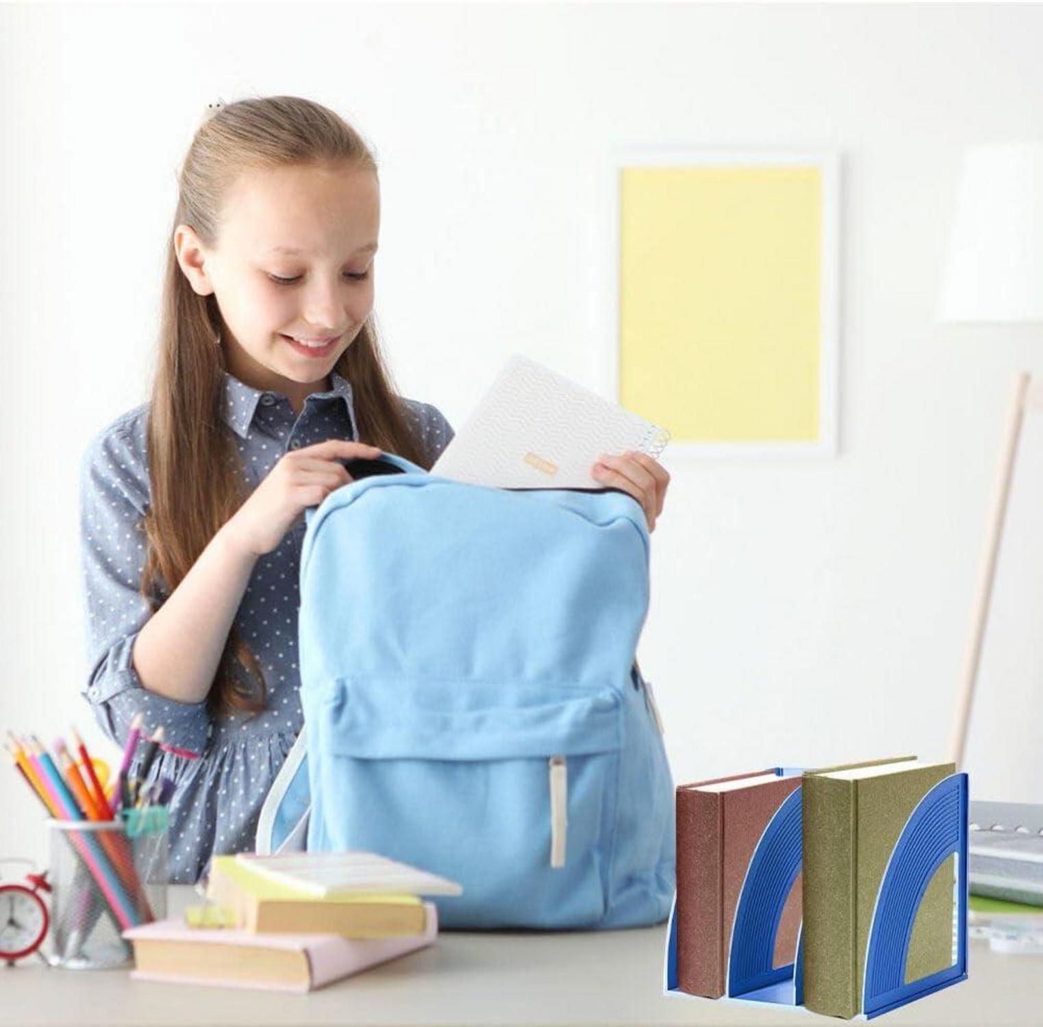 Stehsammler A4 Kunststoff 3 Fächer Schreibtisch Organizer Büro School dunkelblau