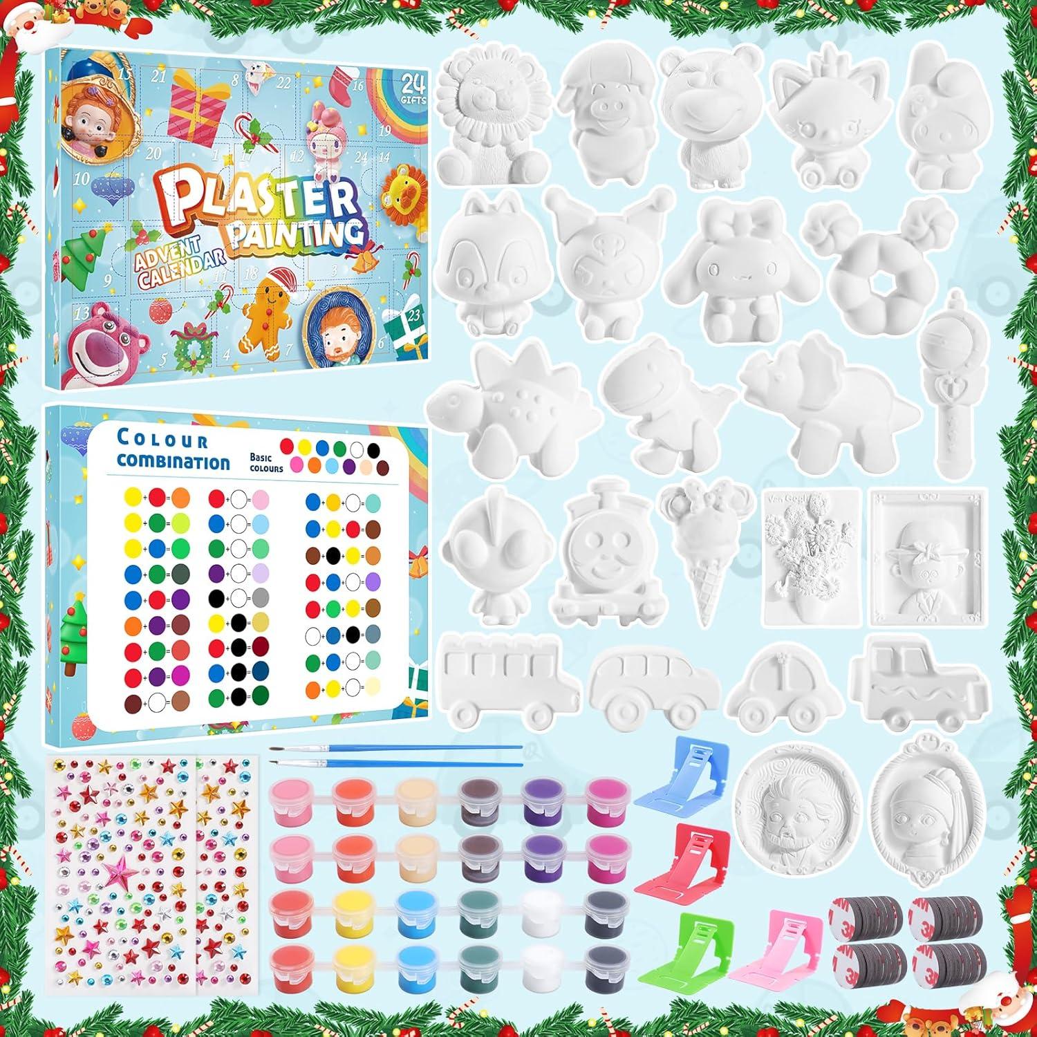 Adventskalender 2024 Kinder Malset Bastelset Weihnachten DIY Kreative