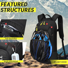 Fahrradrucksack klein mit Regenschutz und Helmnetz - 10L