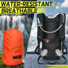 ONETOALL Fahrradrucksack klein 10L wasserdicht mit Regenschutz und Helmnetz